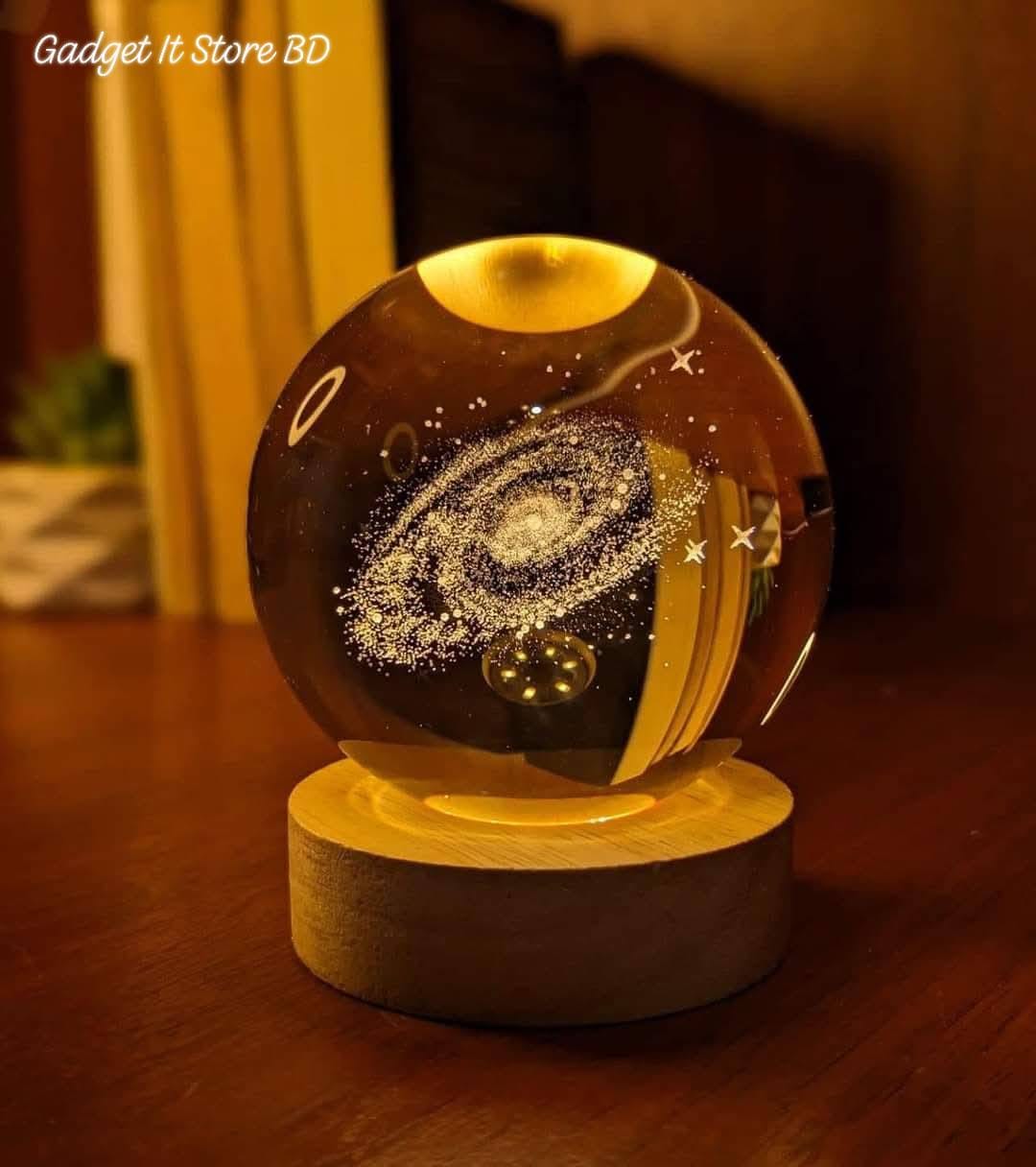 3D Crystal Ball – Galaxy (7 Color Base)
