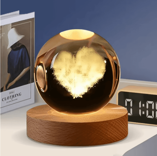 3D Crystal Ball – Cloud Love Shape (7 Color Base)