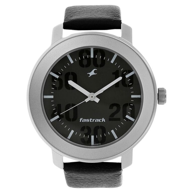 Fastrack NR3121SL02 Quartz Analog Grey Dial Leather Strap Watch