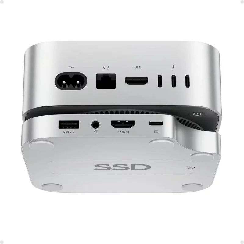 PULWTOP Mac mini M4/M4 Pro Hub Stand Dock with External Storage Upgrade M.2 SSD Enclosure(SSD NOT Included)