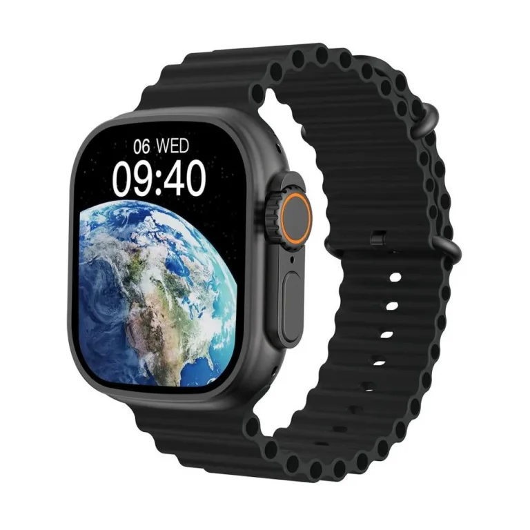 WiWu SW01 Ultra Bluetooth Calling Smart Watch- Black/ Orange (IP68, Sports Modes, 2.1″ HD IPS)