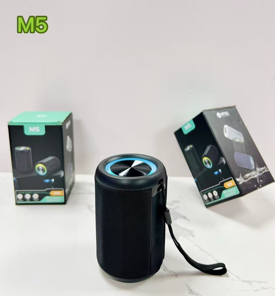 2025 New Model RGB Portable Speaker M5 Wireless Blue Tooth Speaker 6W 1200mah Cheap Price Speaker the DJ Player Is Rechargeable ( Black )