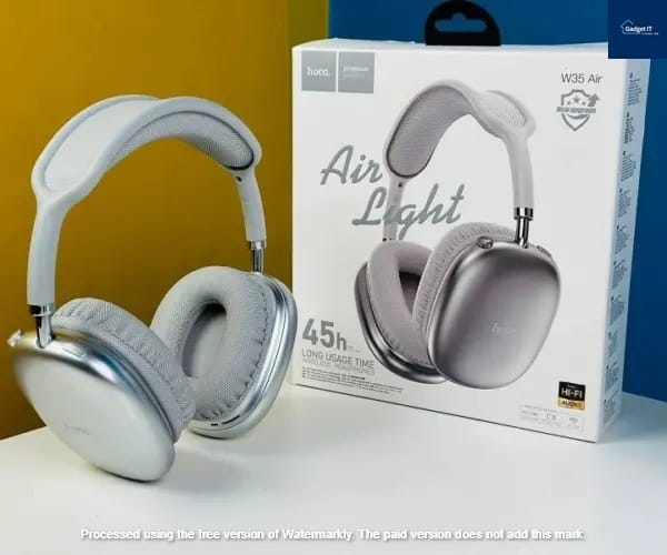 Hoco W35 Air Wireless Headphone – Silver Color / Black